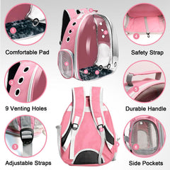 Goxeon cat backpack includes interior safety harness to secure your cat safely.