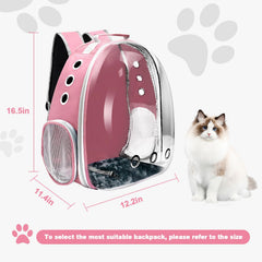 Goxeon cat backpack shows your pet’s view through a transparent window for comfort.