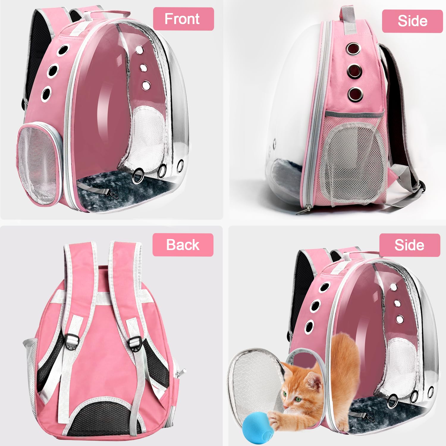 Goxeon backpack features a washable soft pad for pet comfort on rides.