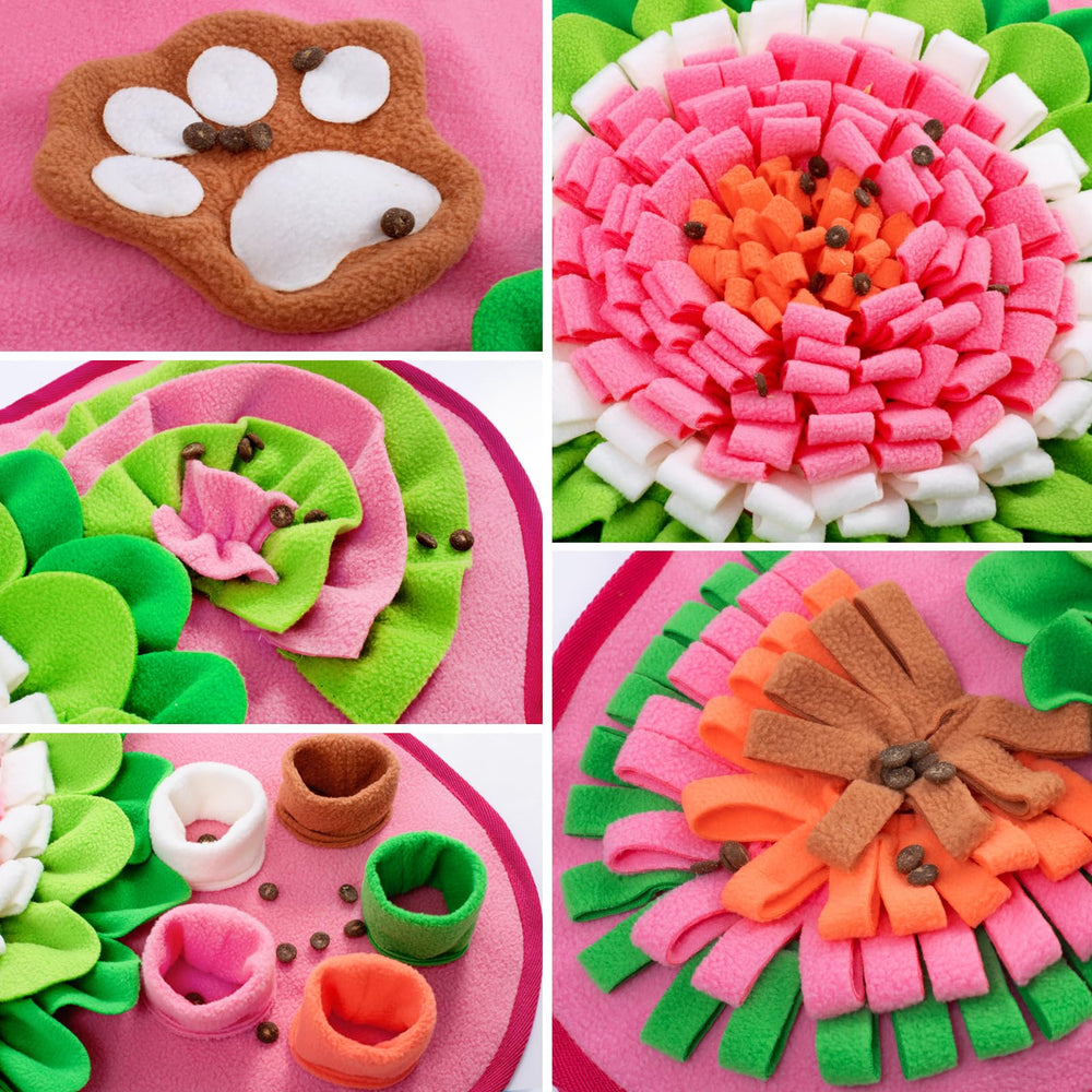 GoxRunx snuffle mat bone pink close-up fabric texture and chew-safe material