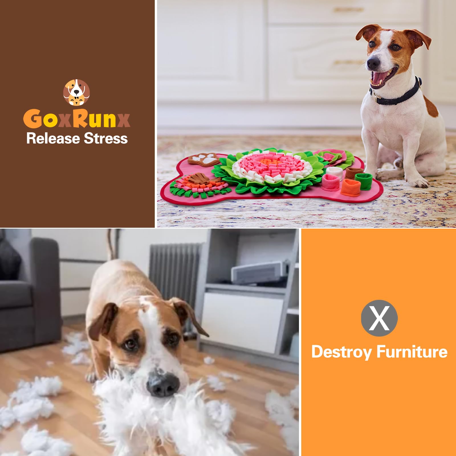 GoxRunx snuffle mat bone pink lifestyle shot suggesting training and stress relief