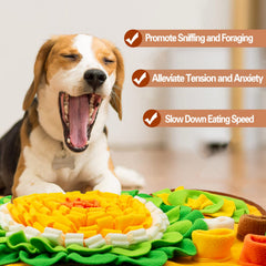 GoxRunx Snuffle Mat bone orange top view promotes foraging skills and mental engagement