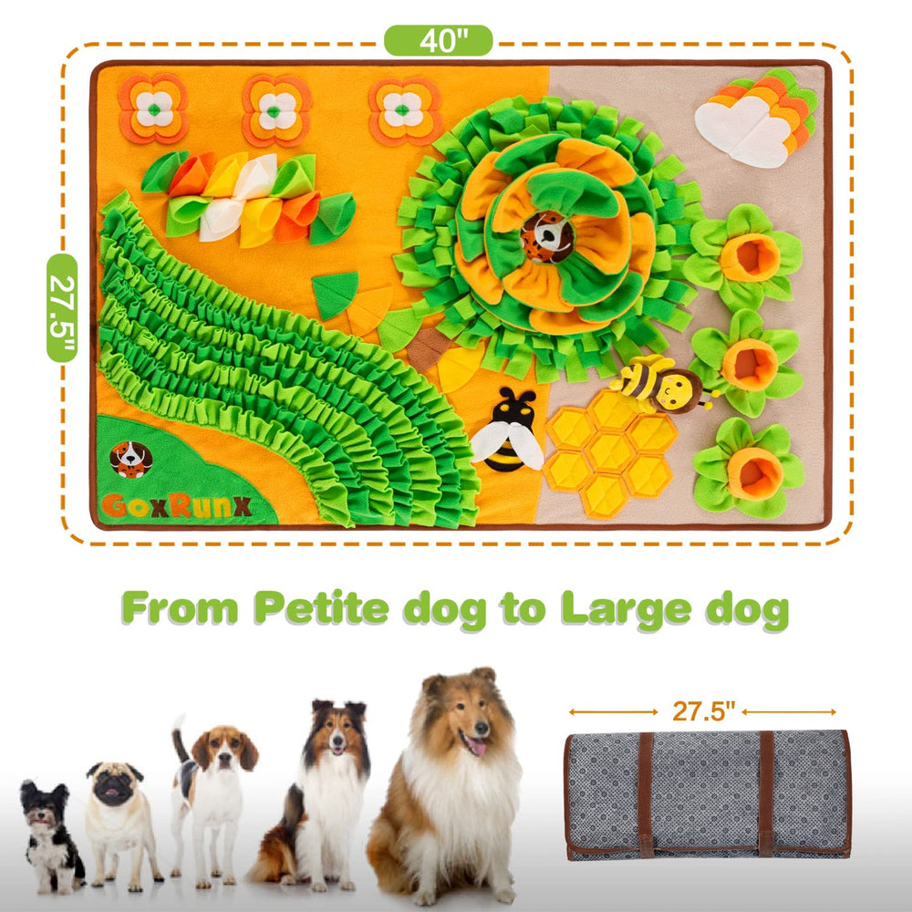 GoxRunx Snuffle Mat non-slip bottom keeps mat steady during sniffing sessions.