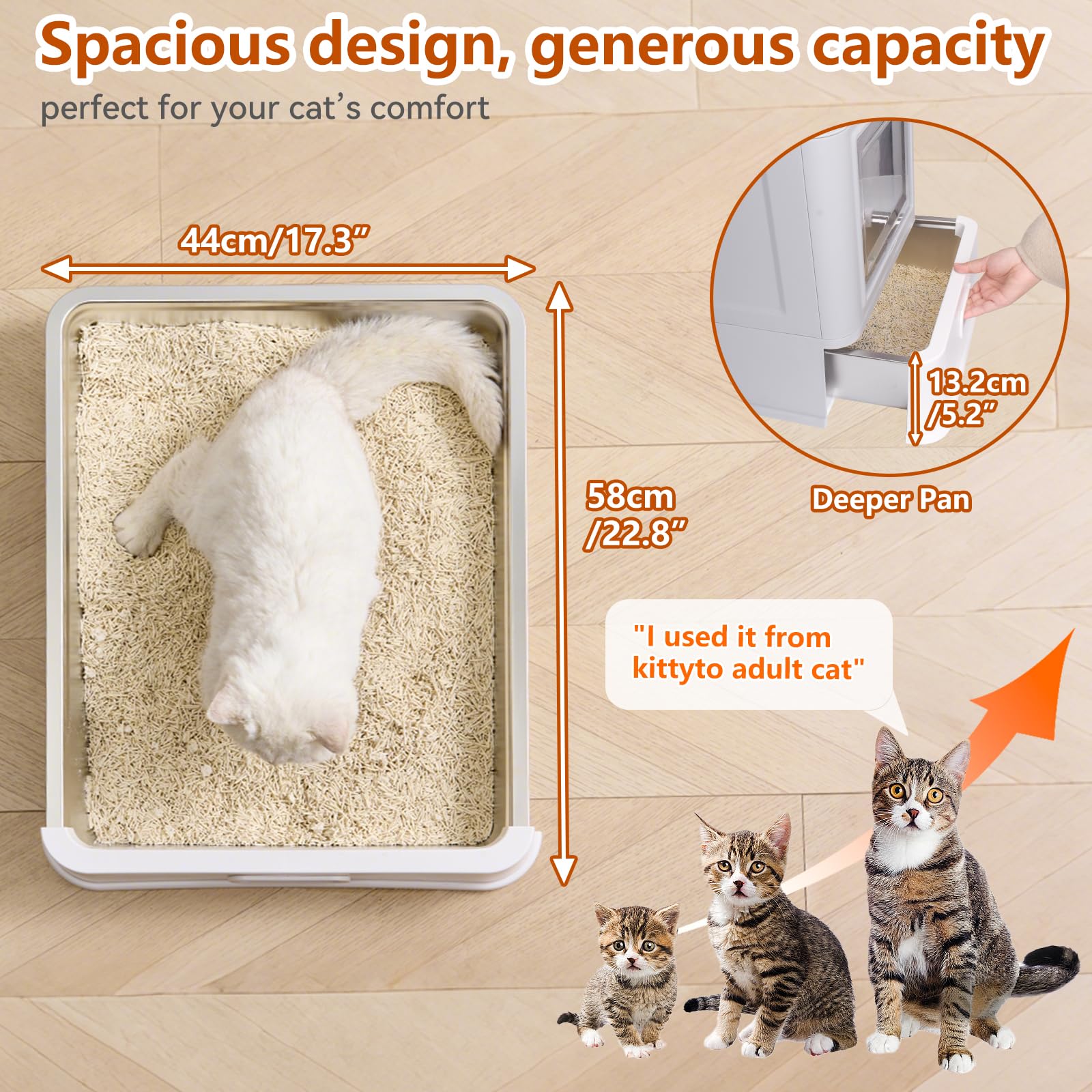 GOYJOY slide-out drawer enables easy scooping