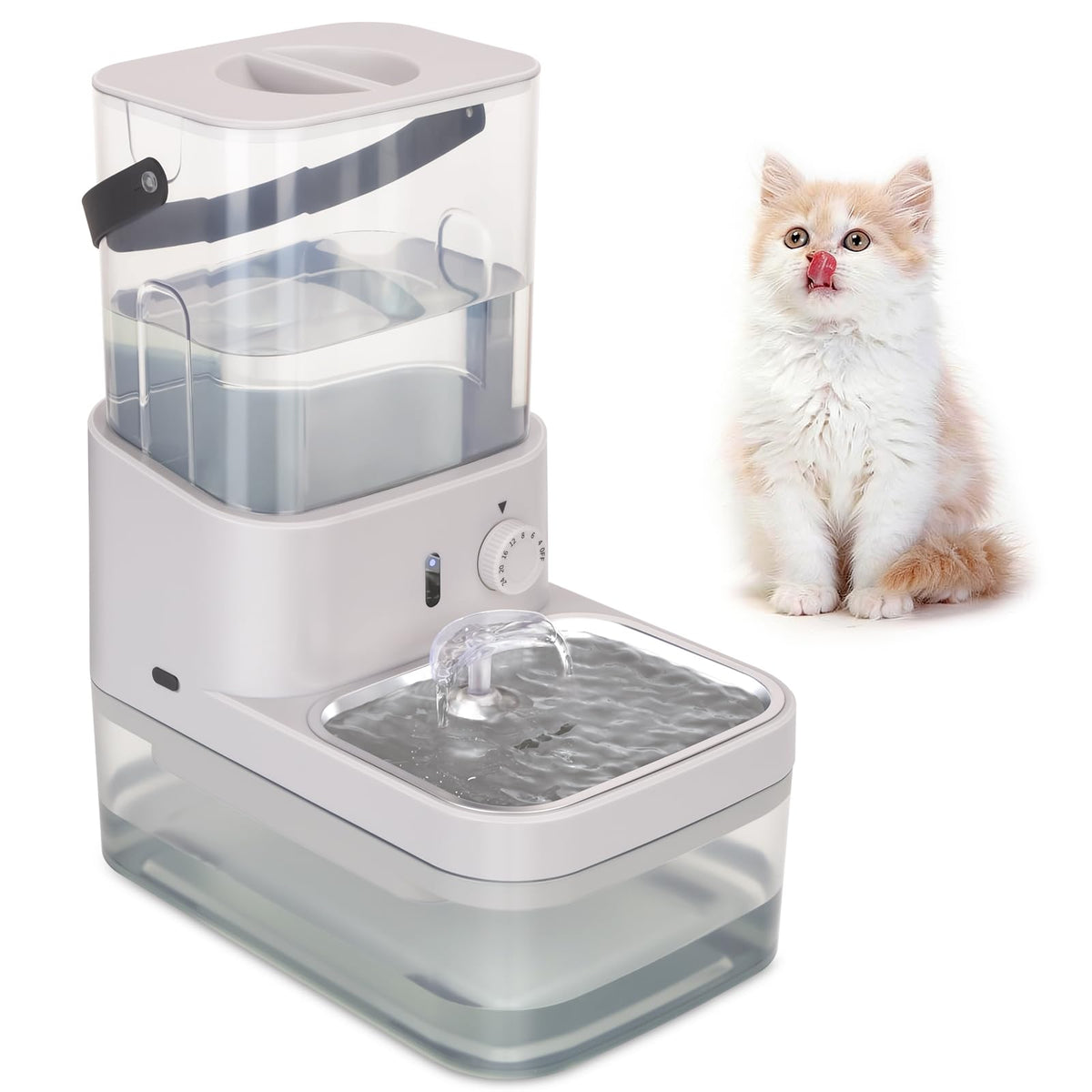 GOYJOY smart pet water fountain in full-assembly view for easy setup