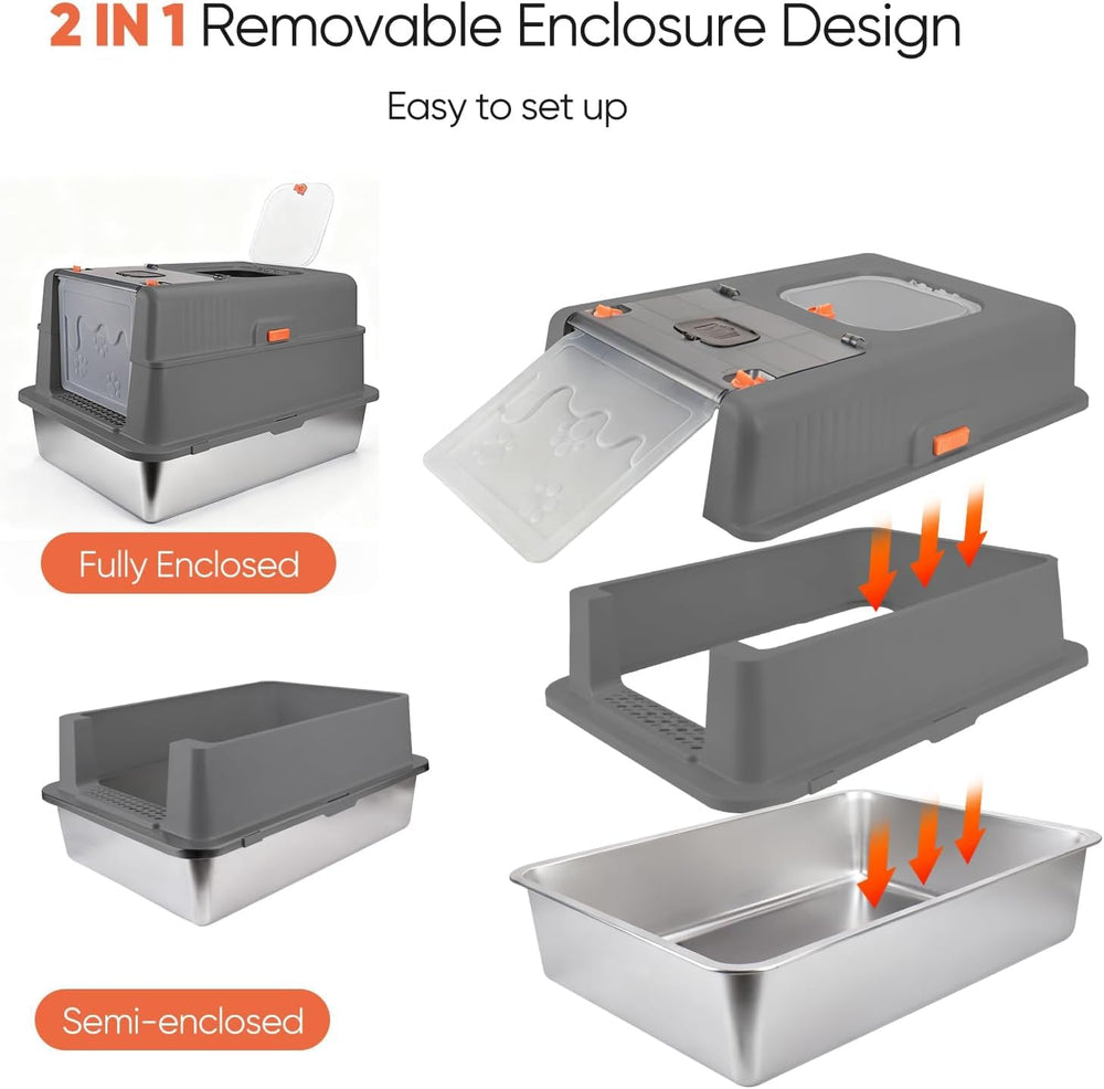 GOYJOY XXXL foot-pedal and litter mat simplify cleanup and reduce mess.