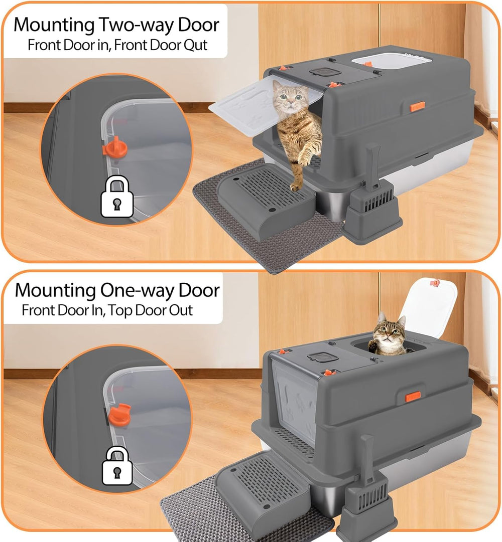 GOYJOY XXXL triple litter collection design catches most litter for a tidy home.
