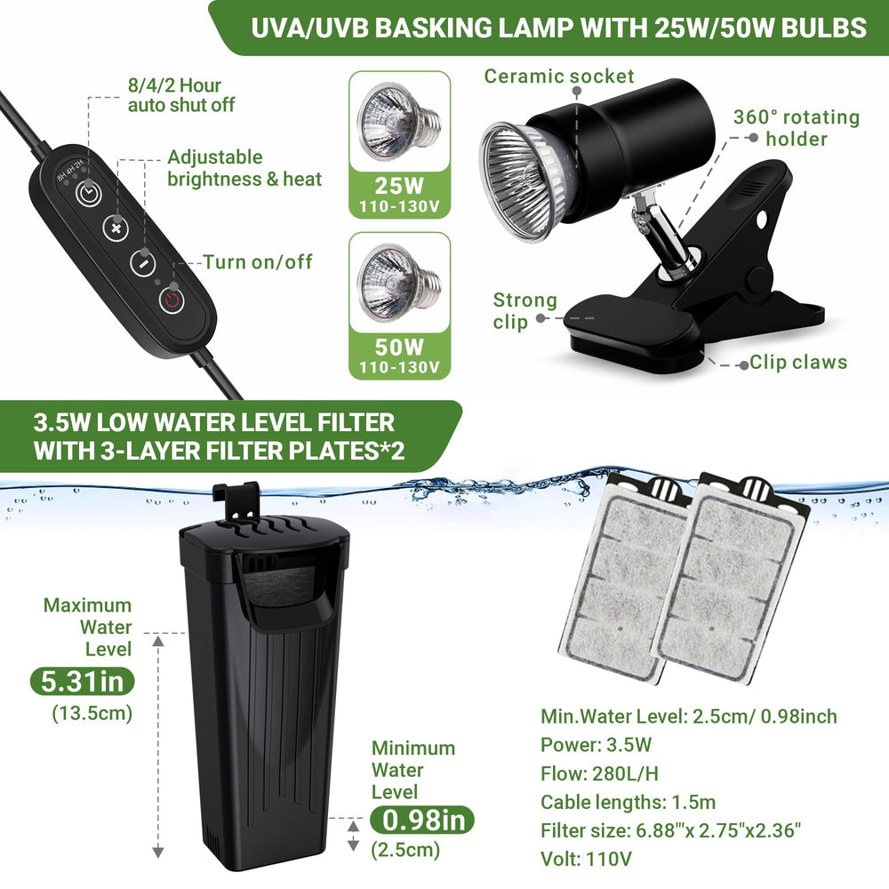 GOZILLA 3.5W filter keeps water clean and clear.