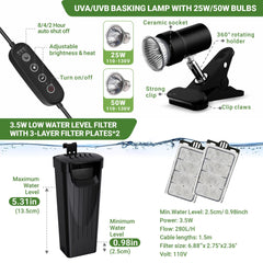 GOZILLA 3.5W filter keeps water clean and clear.