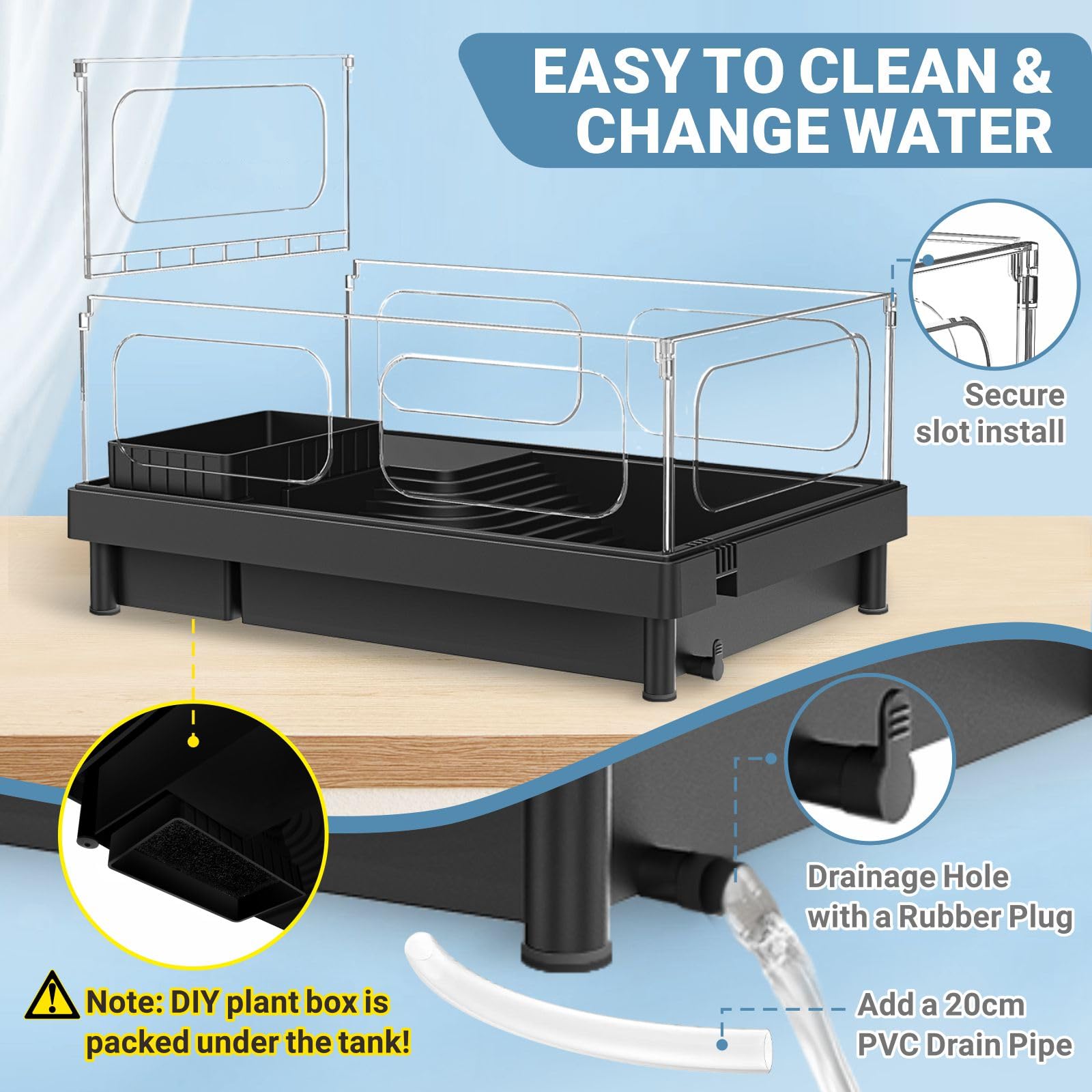 GOZILLA turtle filter system, three-layer filtration for clean water.