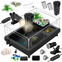 GOZILLA Small Turtle Tank Kit front view, compact habitat for small reptiles.
