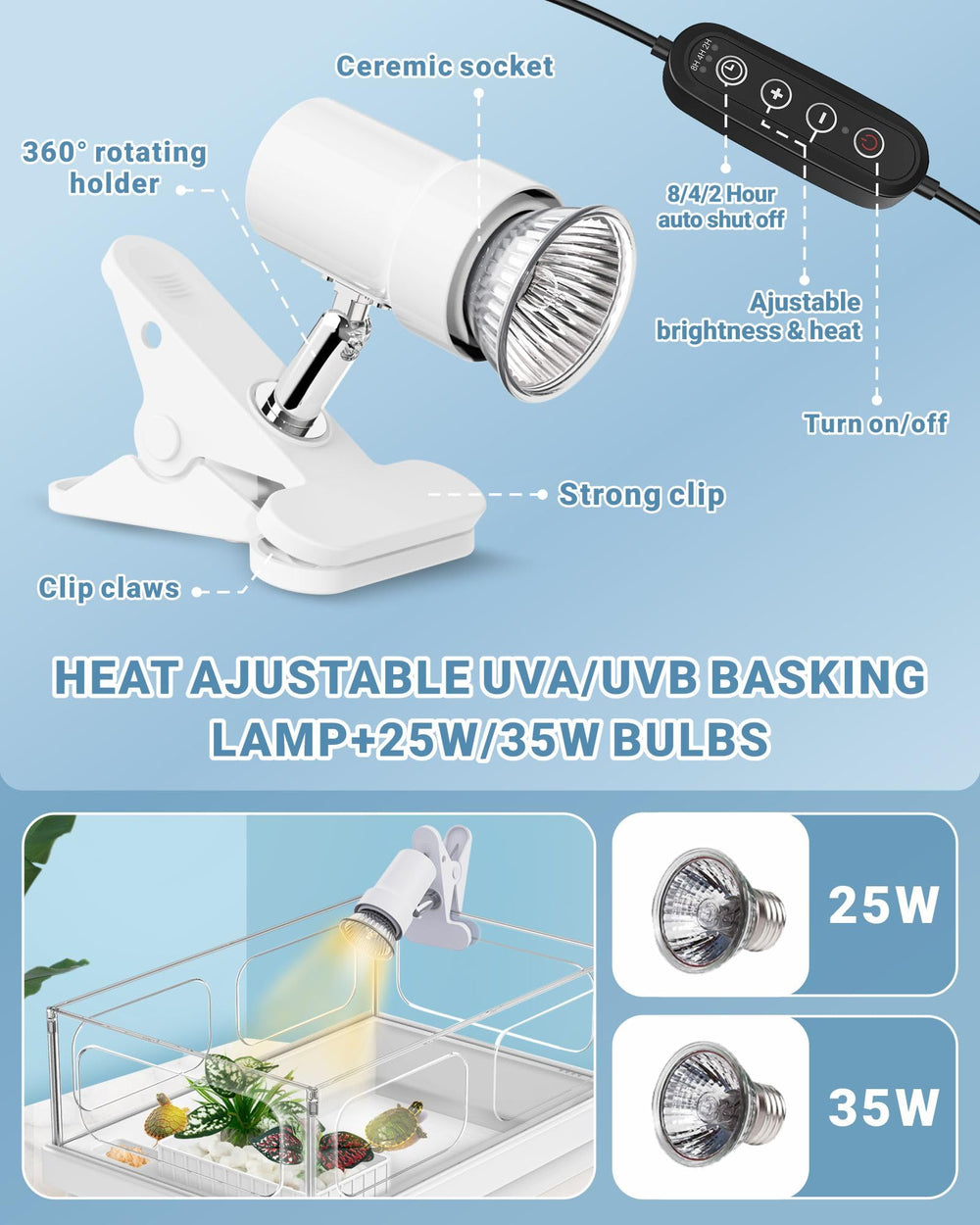 GOZILLA turtle tank filter 3.5W side view, keeps water clean for healthy aquatics.