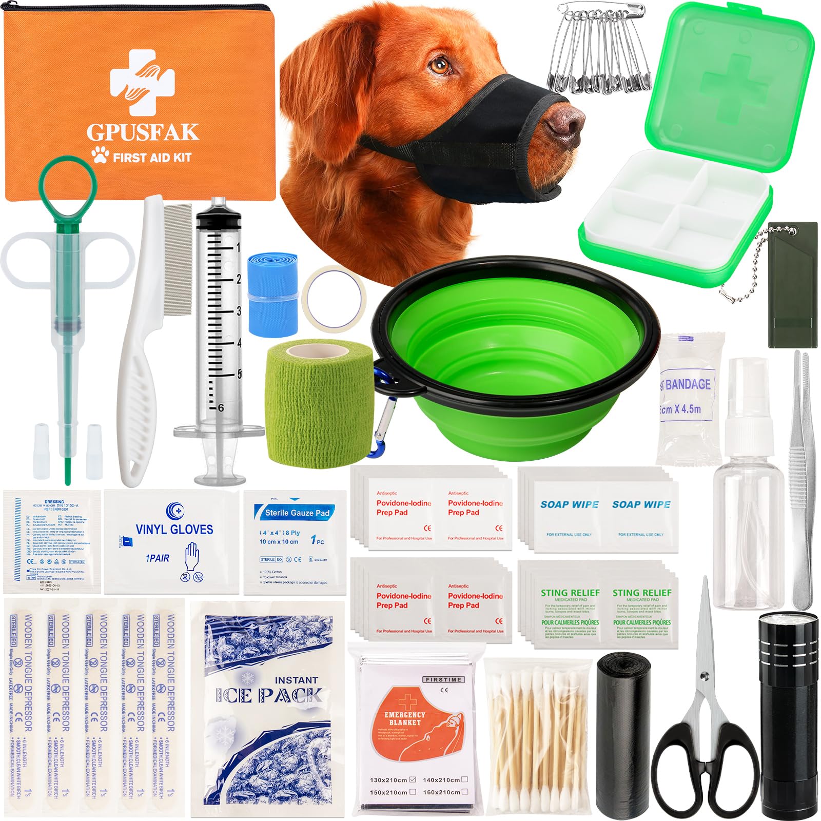 GPUSFAK dog first aid kit compact pouch for on-the-go pet care.