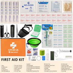 GPUSFAK dog first aid kit water-resistant bag keeps supplies ready outdoors.