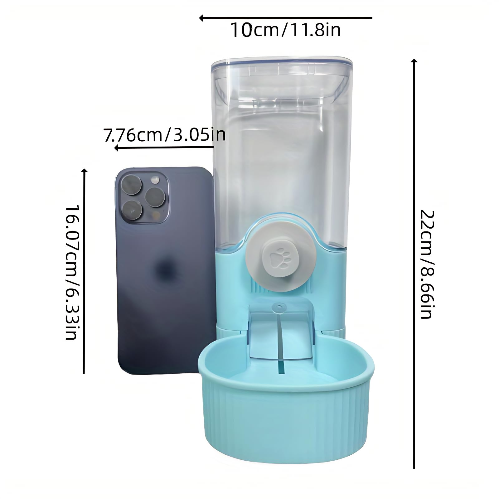 Large capacity: 40.6 oz food, 17.6 oz water.