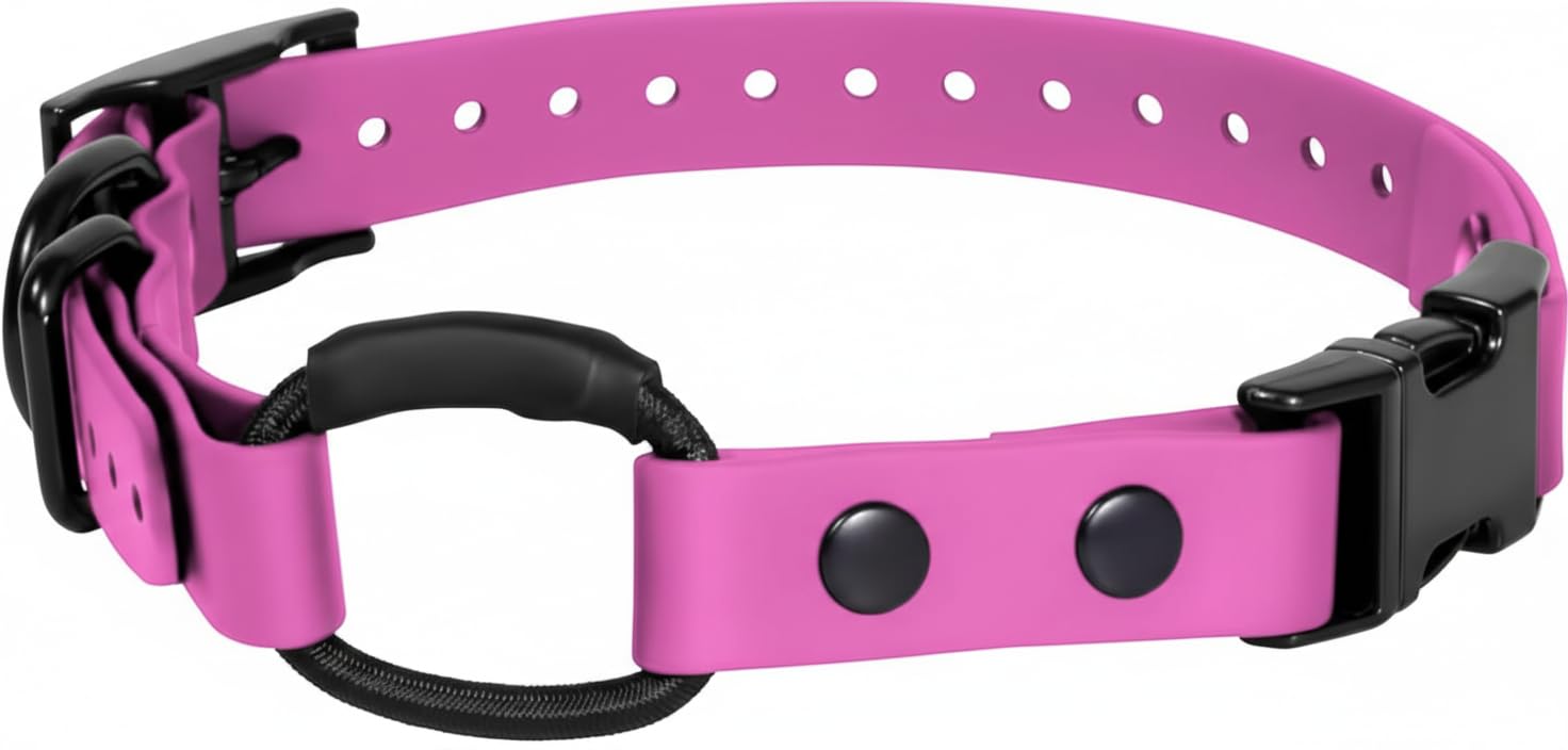 Gracie To The Rescue bungee collar pink, 3-4in strap, ready for ecollar compatibility