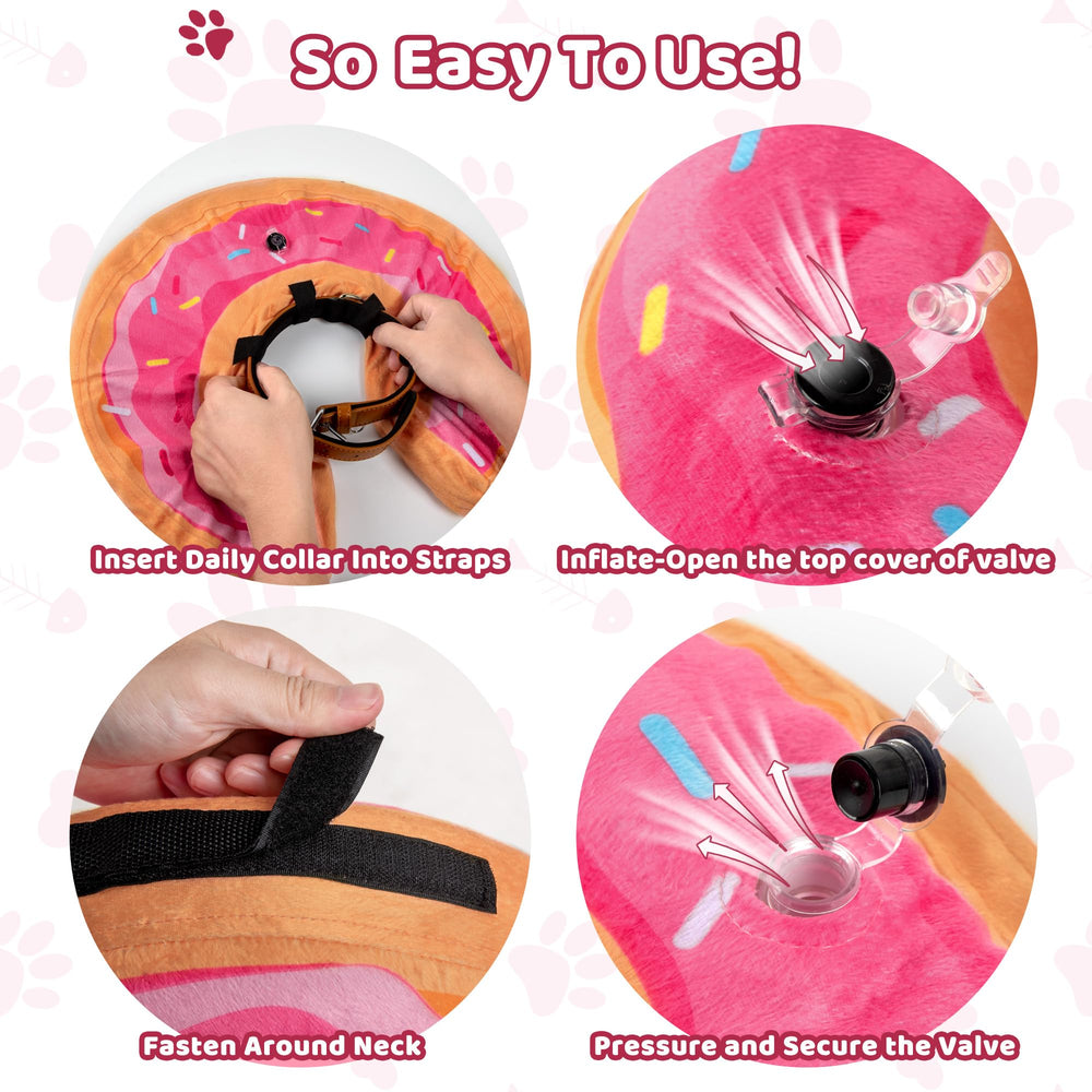 Grand Line Donut Inflatable Collar pink pillow-use mode offers cozy resting support.