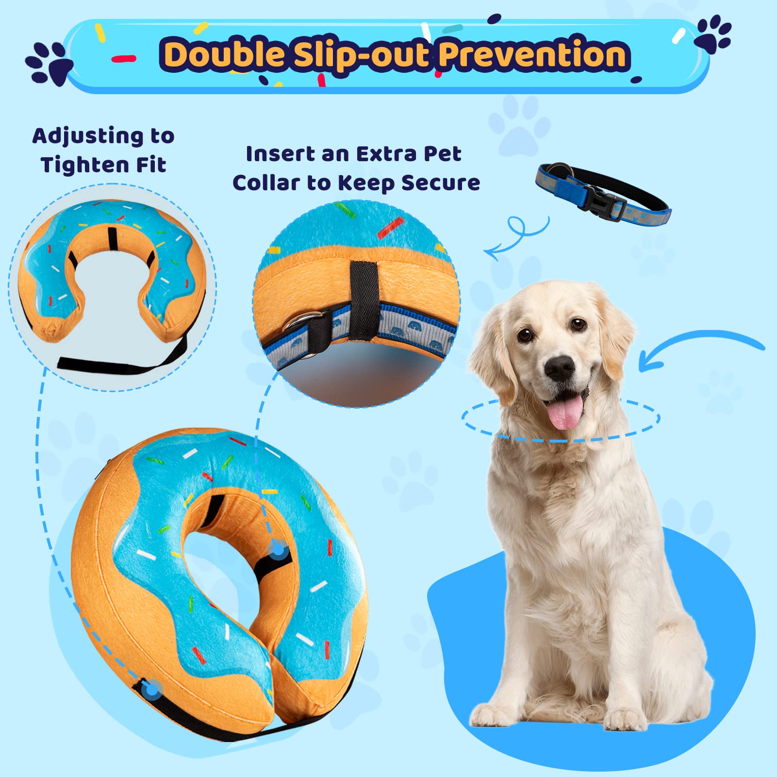 Grand Line collar features three inner straps for added stability.