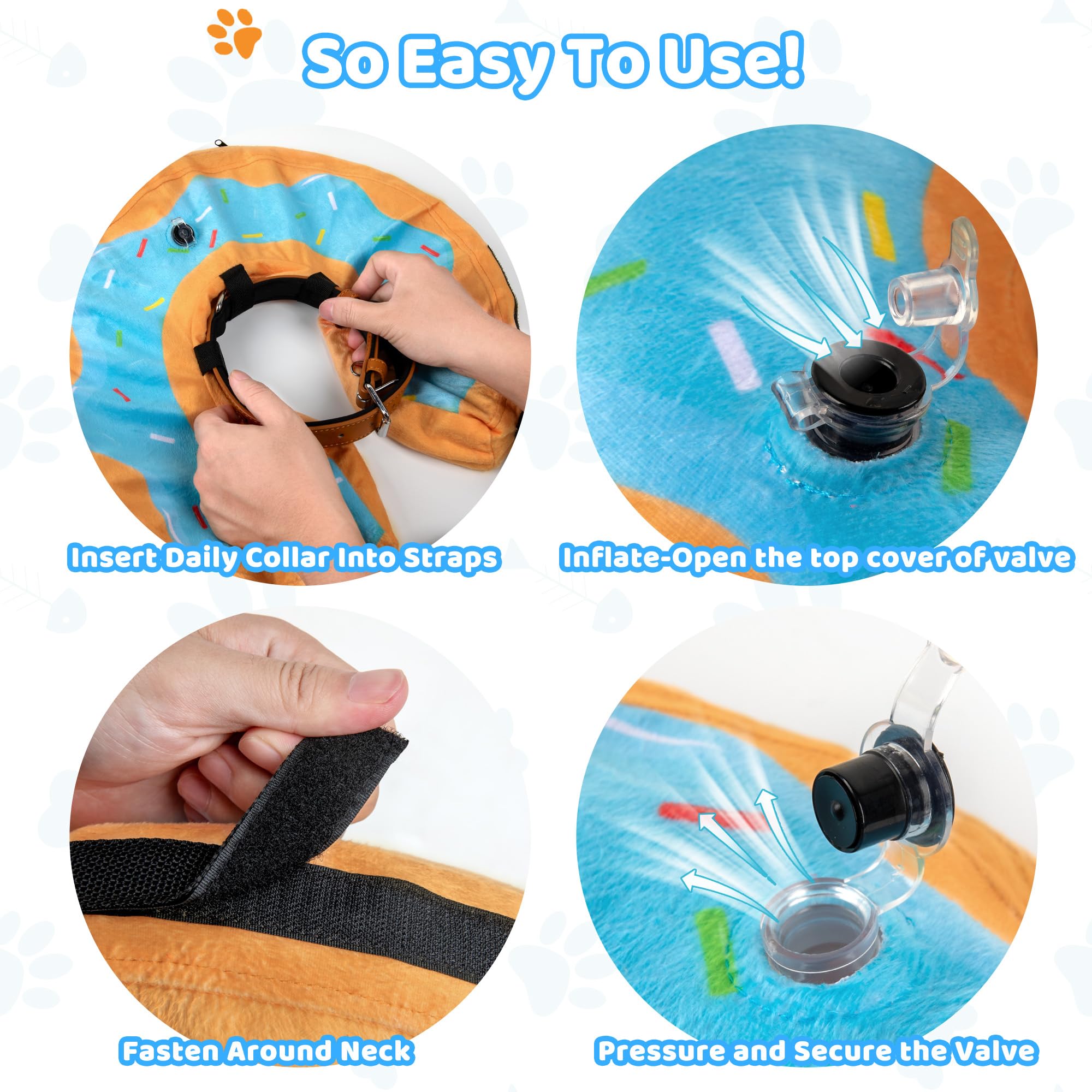 Grand Line donut collar lets pets eat and drink normally.