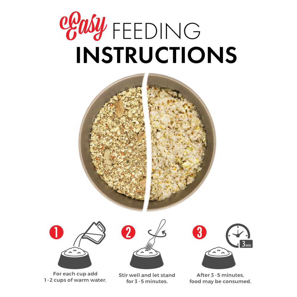 Grandma Lucy's 3 Bears Beef Dog Food texture after rehydration resembles oatmeal.