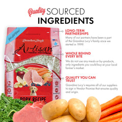 Grandma Lucy's Artisan Pork includes fruits and vegetables for natural vitamins and minerals.