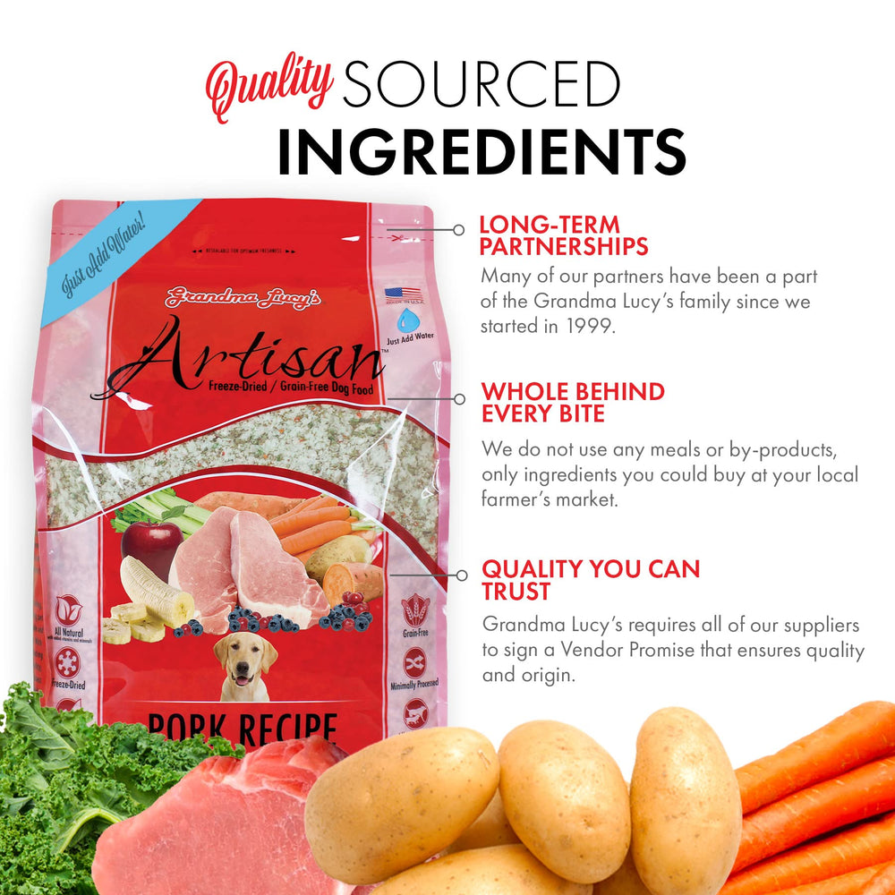 Grandma Lucy’s Artisan Pork water prep enables quick rehydration before meals.