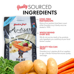 Grandma Lucy's Artisan Pre-Mix ingredient blend emphasizes simple, natural nourishment