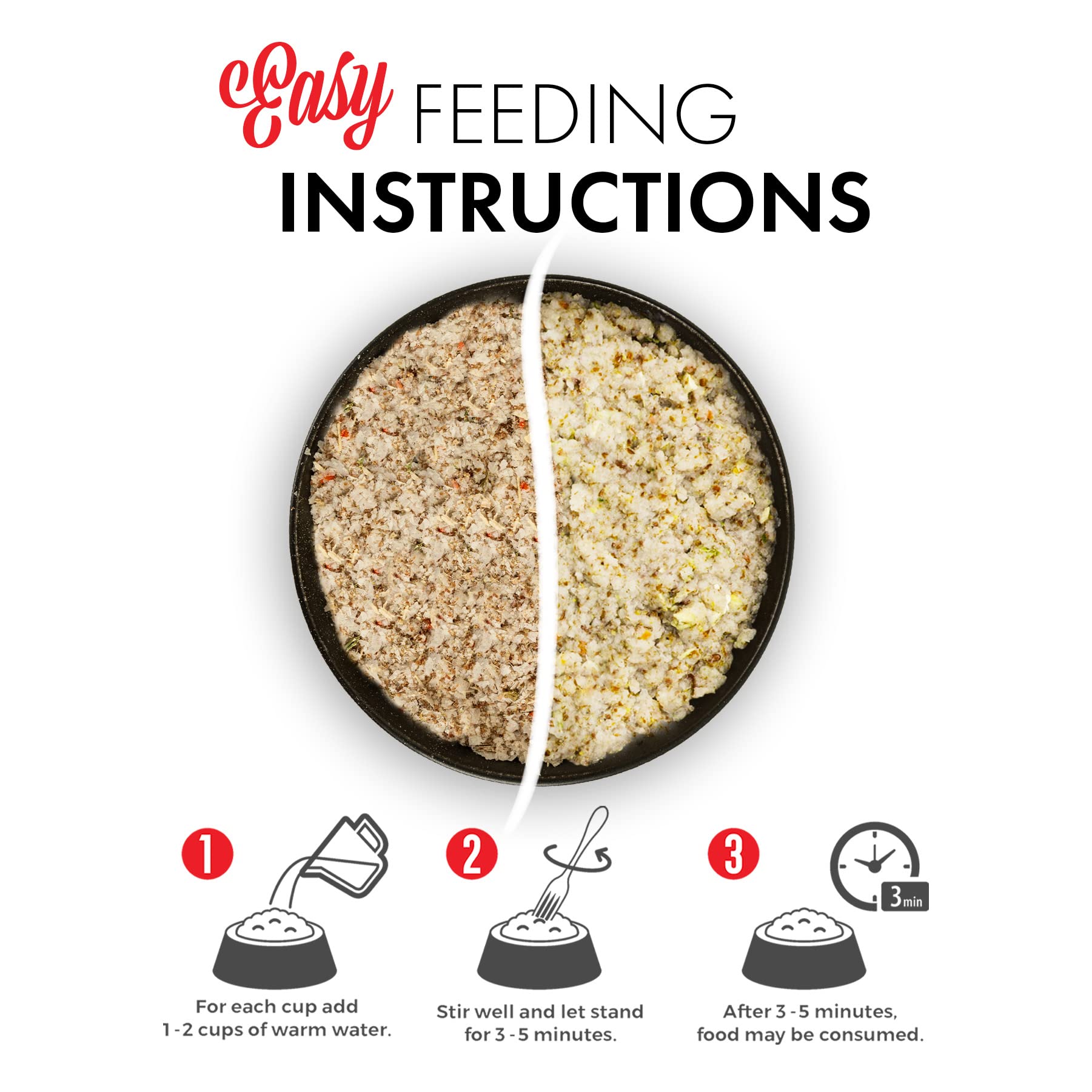 Grandma Lucy's Artisan Pre-Mix water being added to kibble for quick meal prep