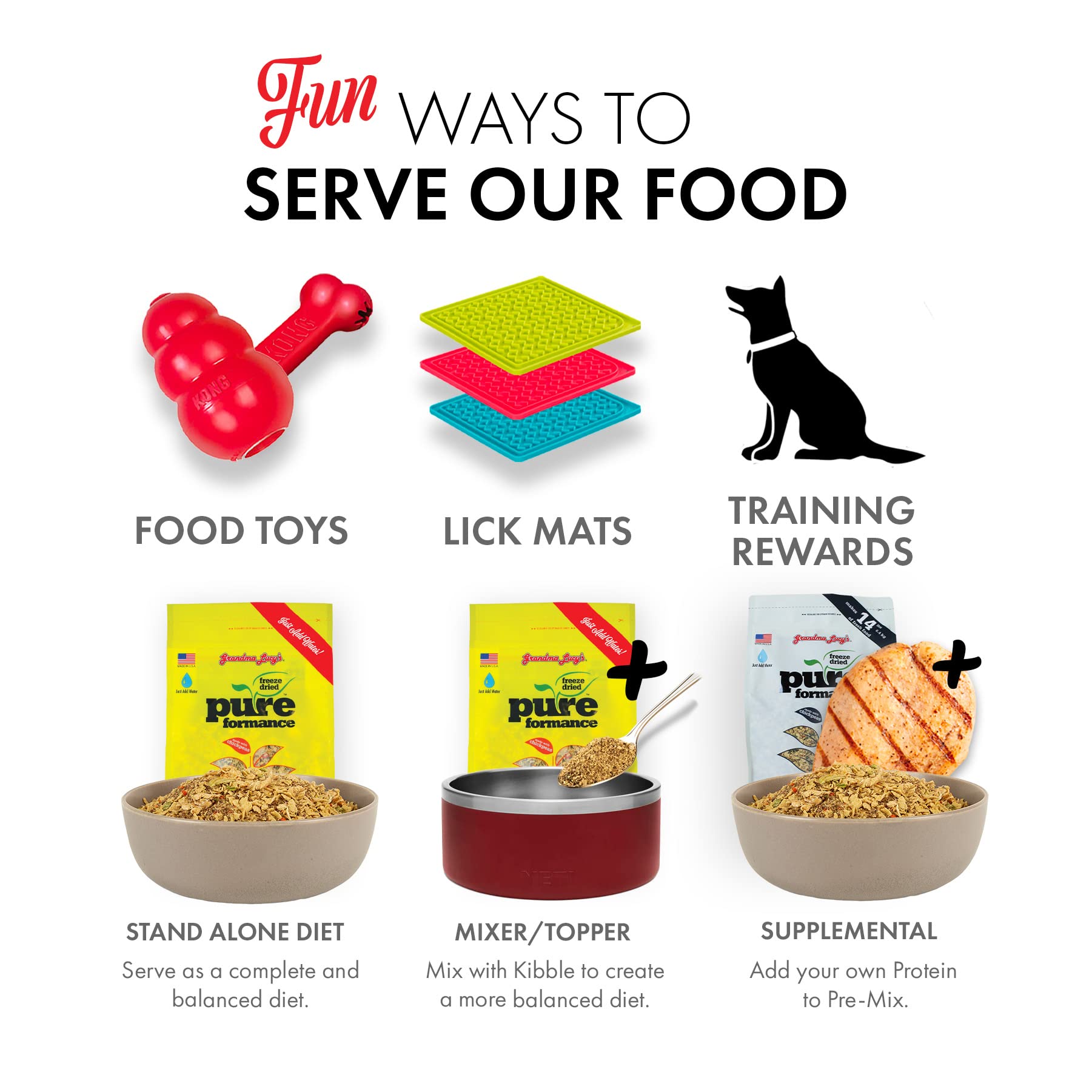 Chickpeas and vegetables highlight natural fiber in Grandma Lucy's dog food