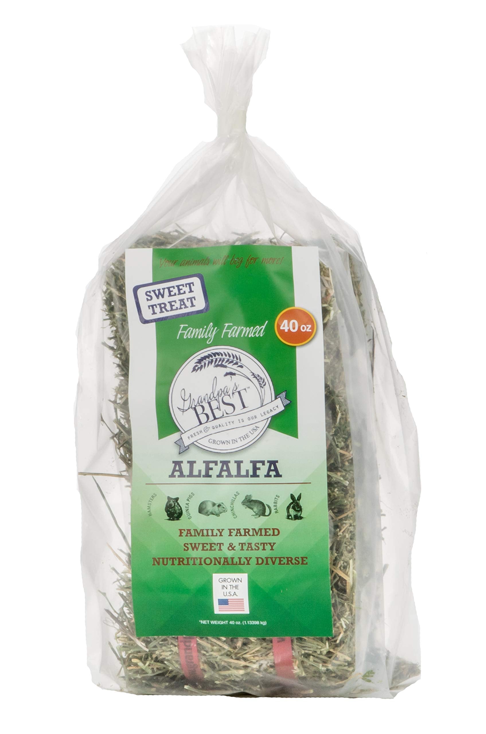 Grandpa's Best Alfalfa Hay soft-texture bale supports easy feeding and palatability.