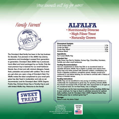 Grandpa's Best Alfalfa Hay soft texture invites easy nibbling for small pets.