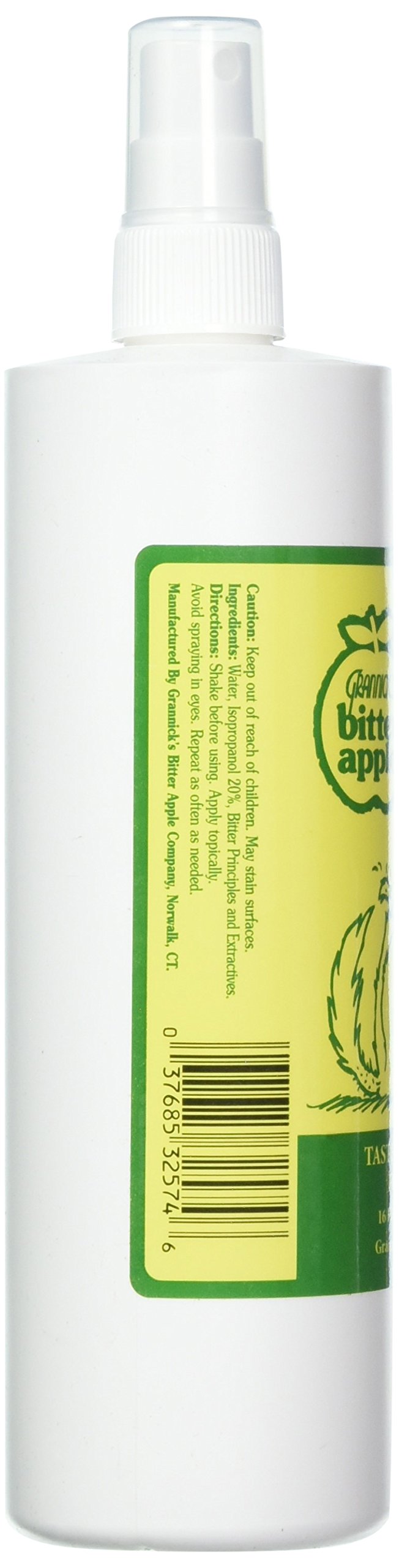 Grannick's Bitter Apple spray mist helps deter chewing on beds, clothes, and furniture.
