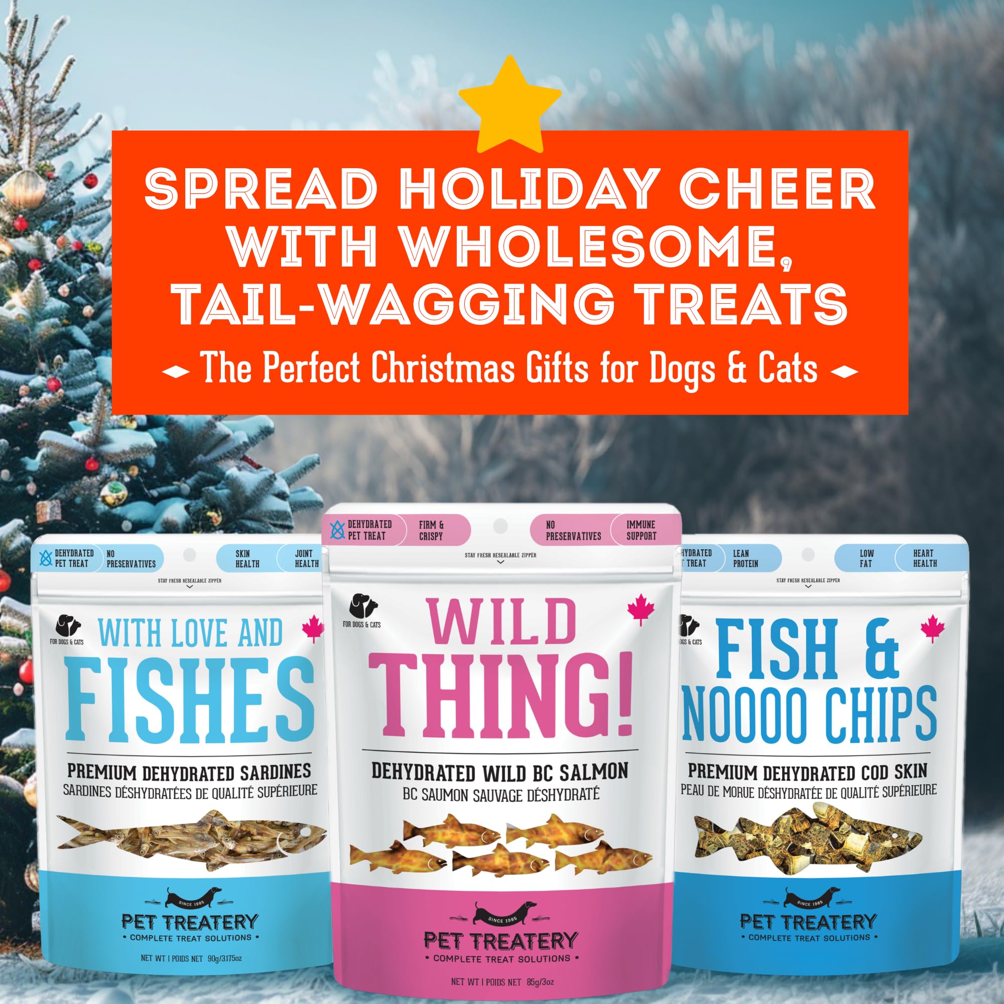 Granville Island sardines for dogs and cats with crunchy texture for training.