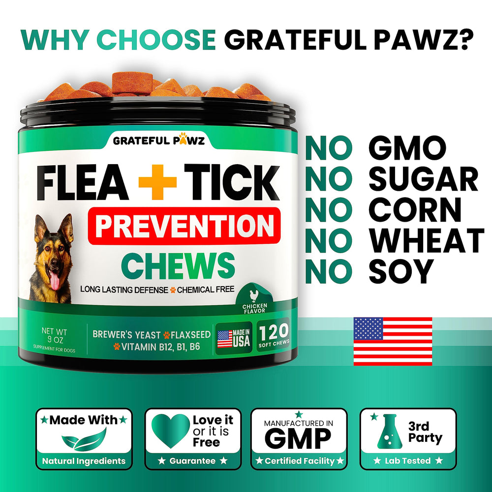 Grateful Pawz easy-to-use-chews provide mess-free alternative to sprays or collars.