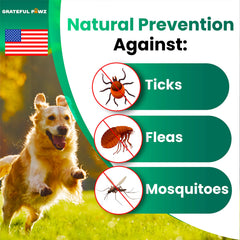 Grateful Pawz soft-tablets daily-use chews promote pest prevention for dogs.