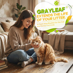 Grayleaf non-tracking dust-free beads stay in the litter box.