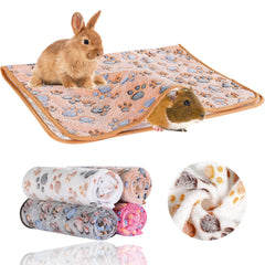 Grddaef 4Pcs Guinea Pig Blanket in white – cozy bedding for small pets.