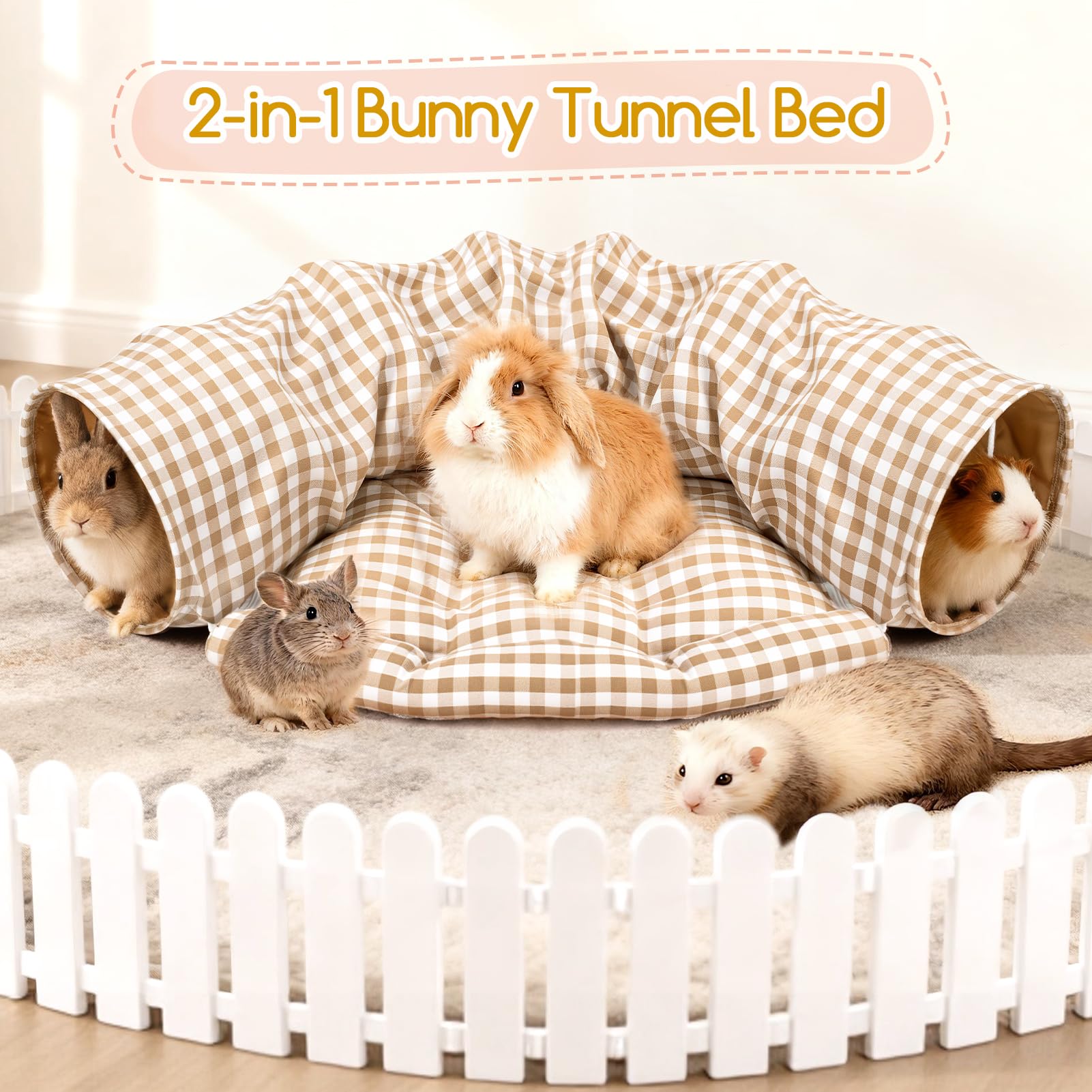 Greatbond Bunny Tunnel Bed durable double-thick fabric withstands curious paws.