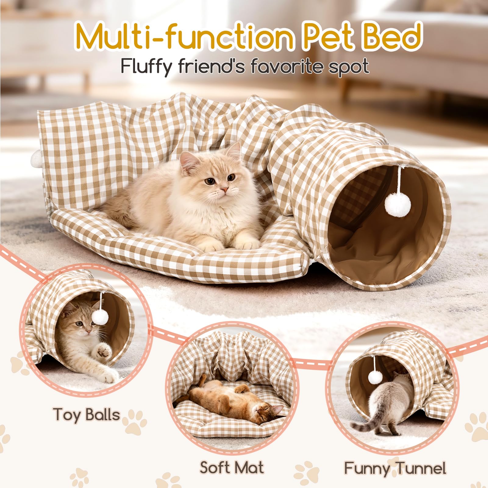 Greatbond Bunny Tunnel Bed fits rabbits, cats, and other small pets.