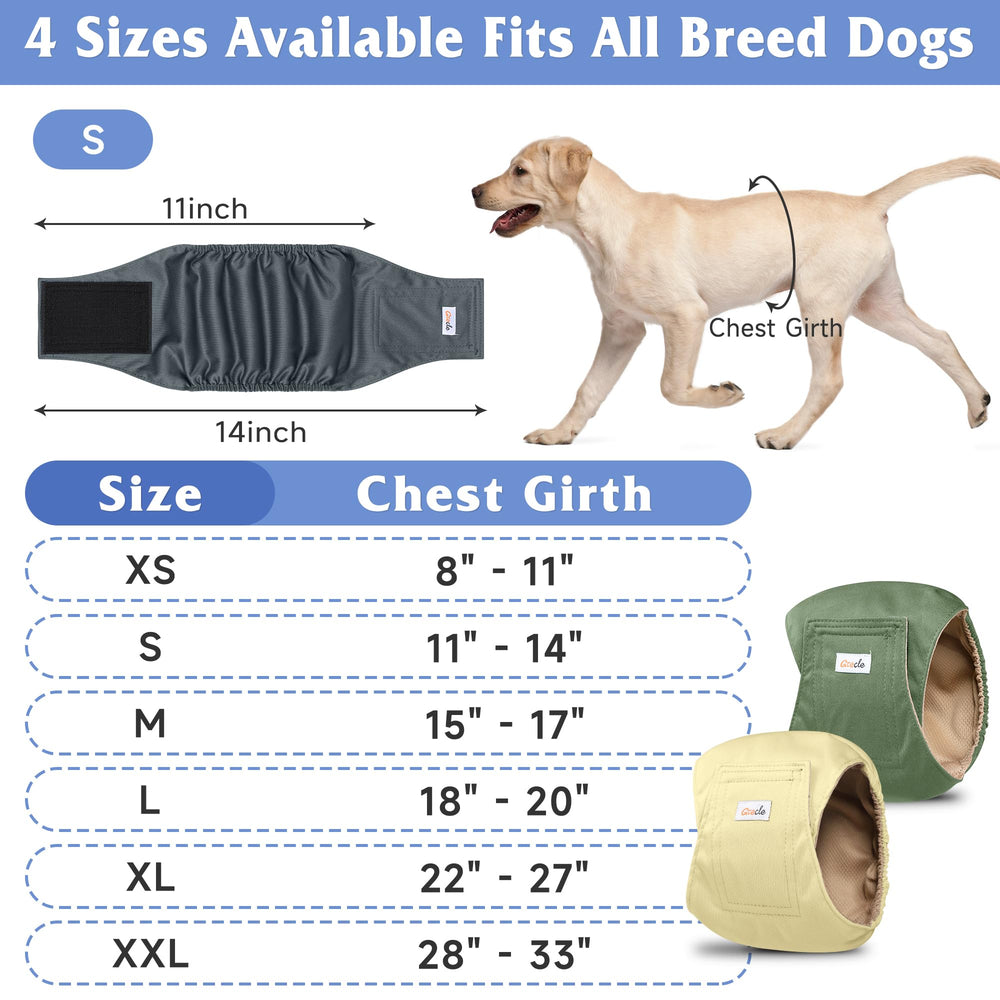 Grecle 5-pack dog diapers pattern green supports confident training and comfort
