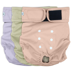 Grecle pink XL washable female dog diaper - front view, comfortable all-day wear.