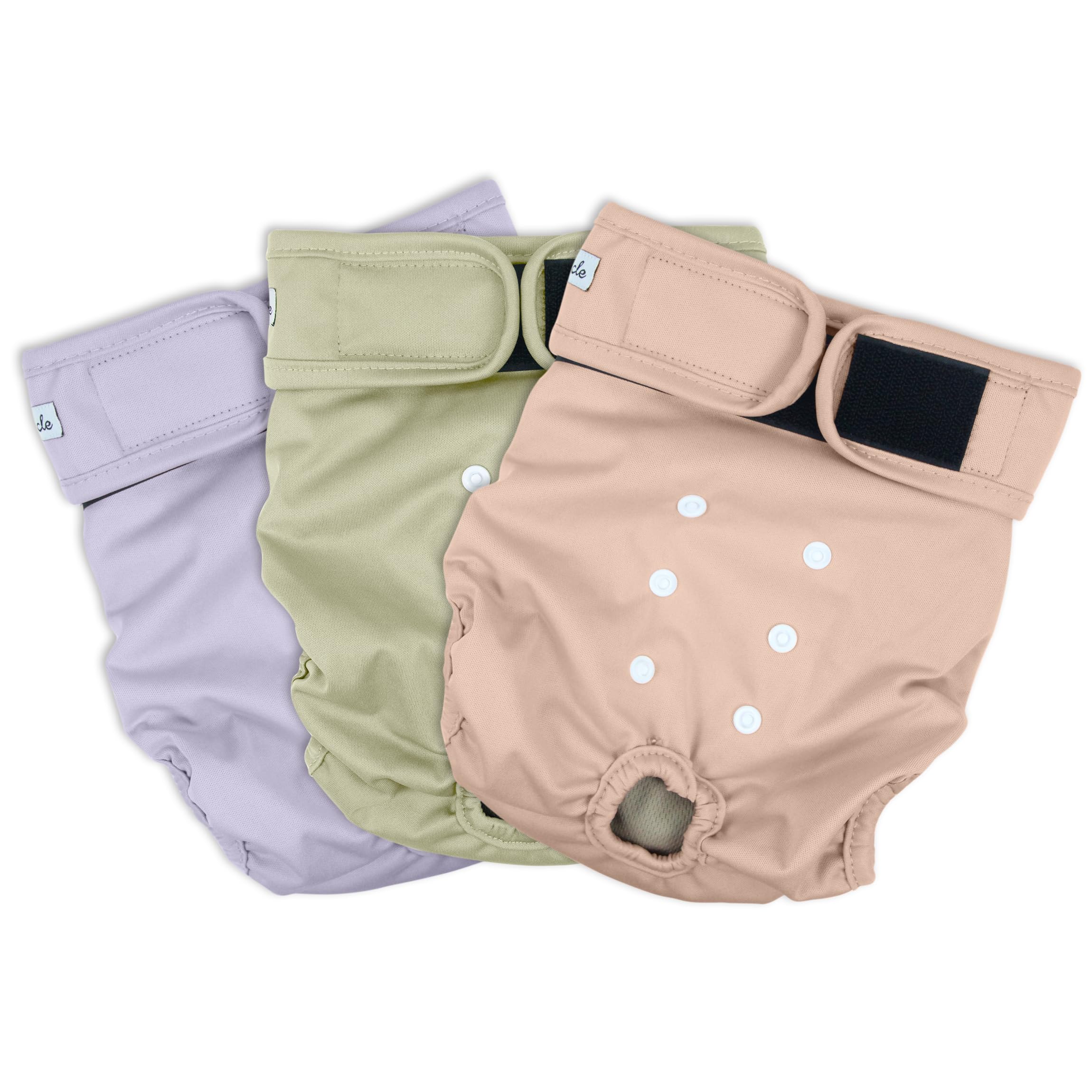 Grecle pink XL washable female dog diaper - adjustable-snaps close-up, customizable fit.