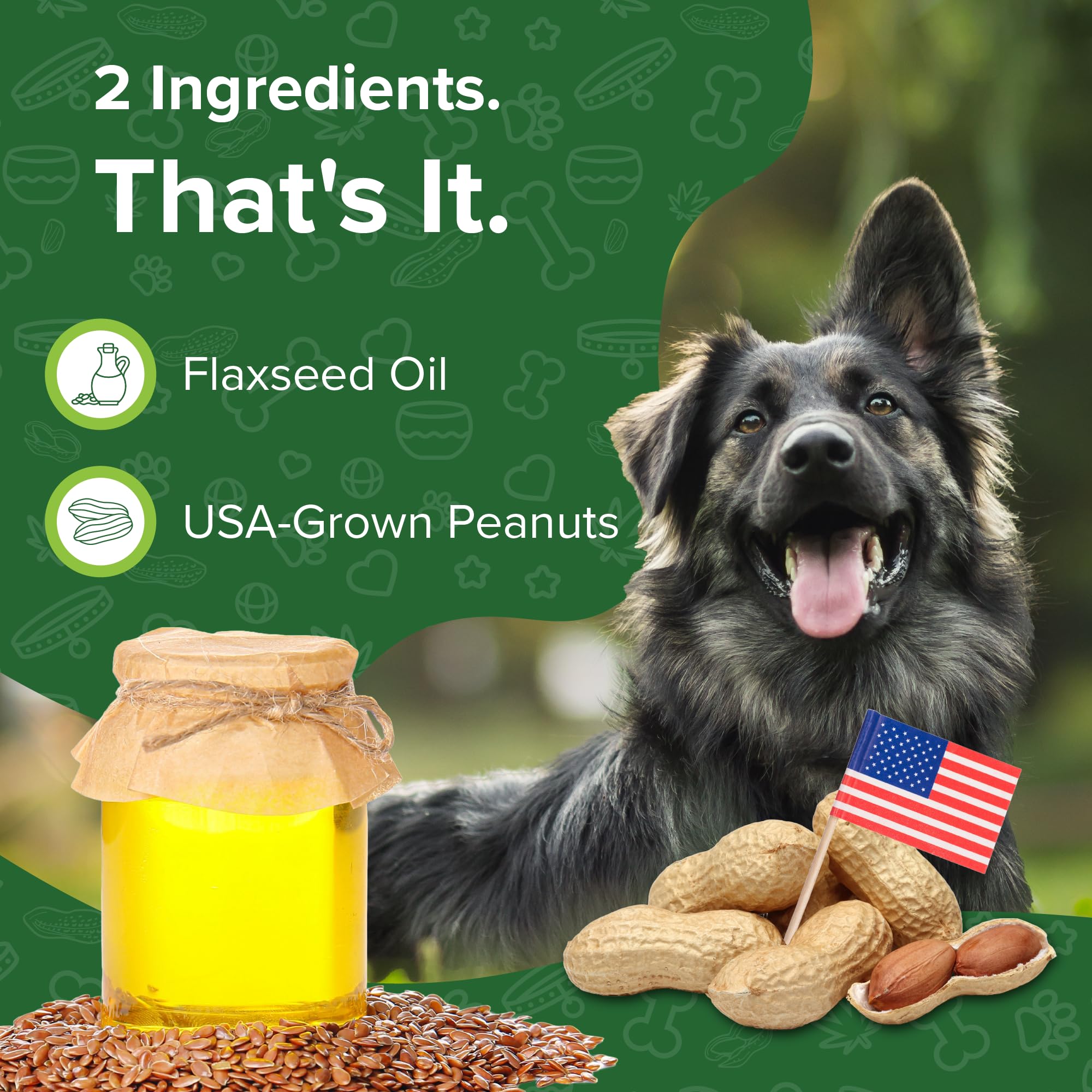 Treat-filled dog toy with Green Coast Pet peanut butter for enrichment.