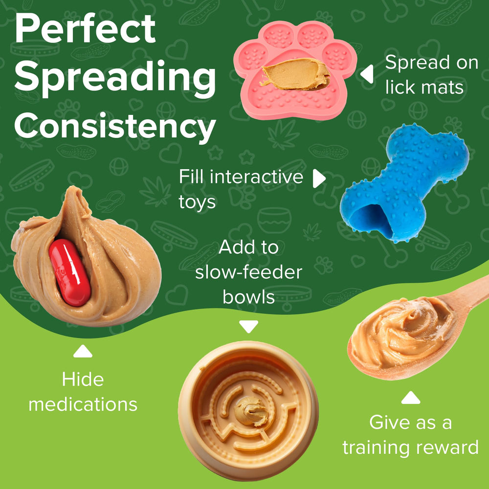 Spread on a lick mat with Green Coast Pet for interactive feeding.