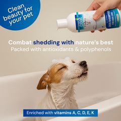 Green Coat shampoo creates a rich lather for gentle cleansing.