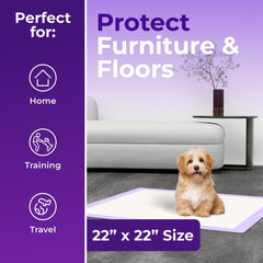 Green Lifestyle dog training pad 22x22, large surface for training and protection.
