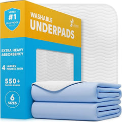 GREEN LIFESTYLE Washable Underpads 34x36 flatlay for large bed protection.