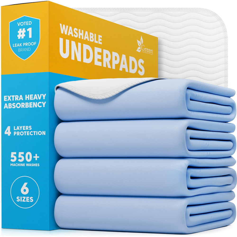 GREEN LIFESTYLE washable underpads front view protect mattresses with large 30x34 design