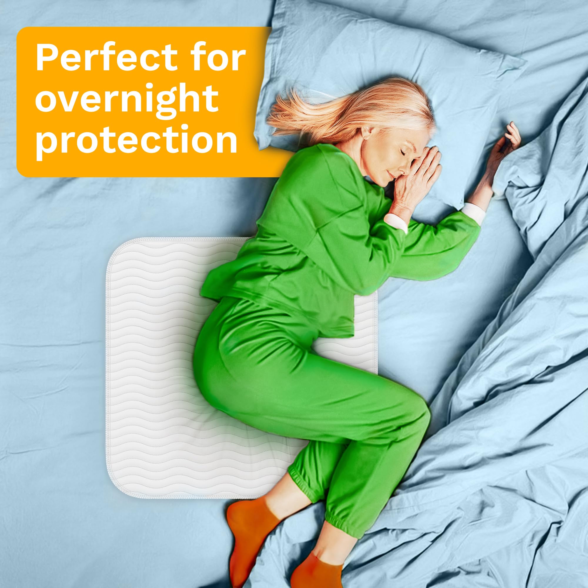 Green Lifestyle quilted-top underpads close-up showing soft, comfortable texture