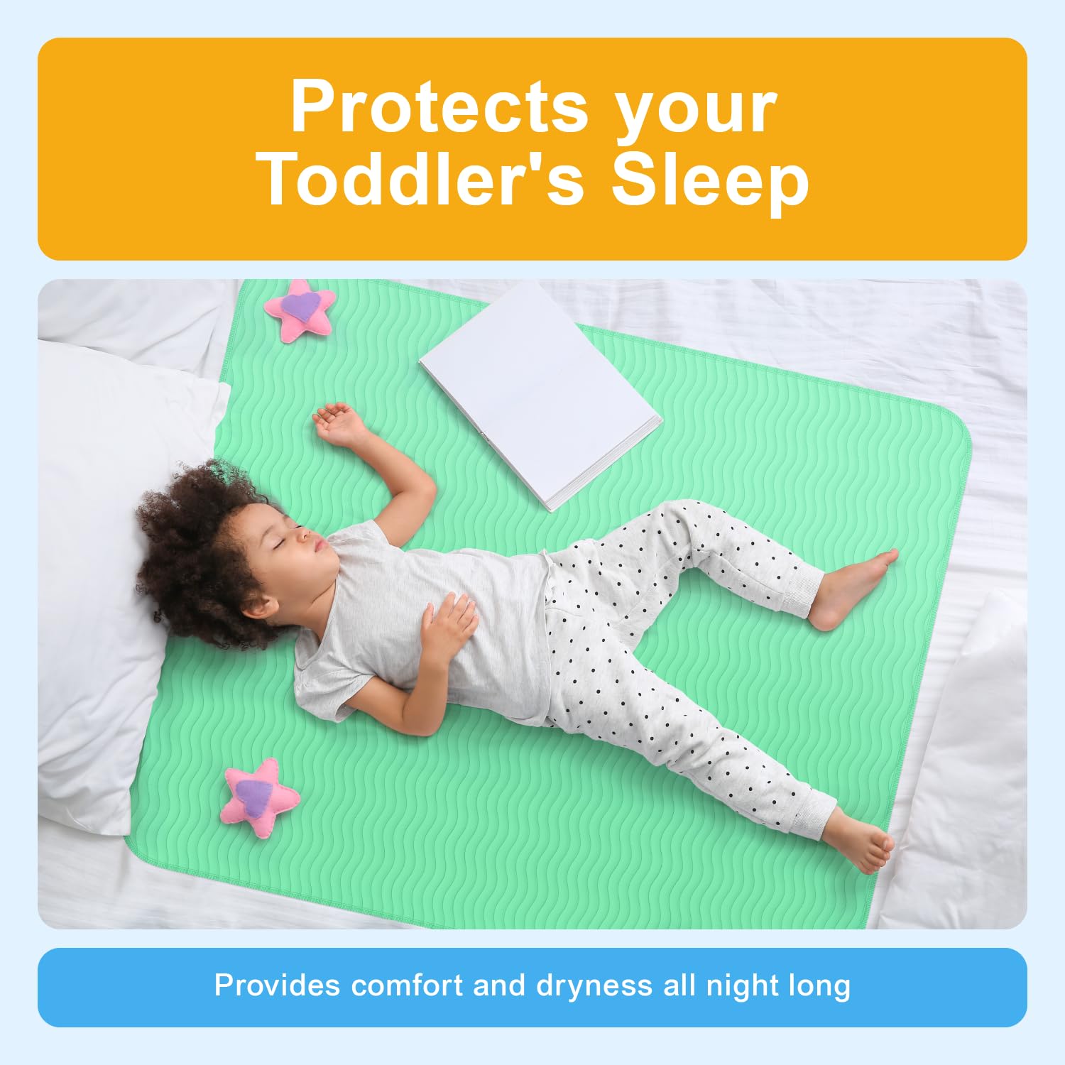 GREEN LIFESTYLE Washable Underpads skin-friendly texture for comfortable protection.